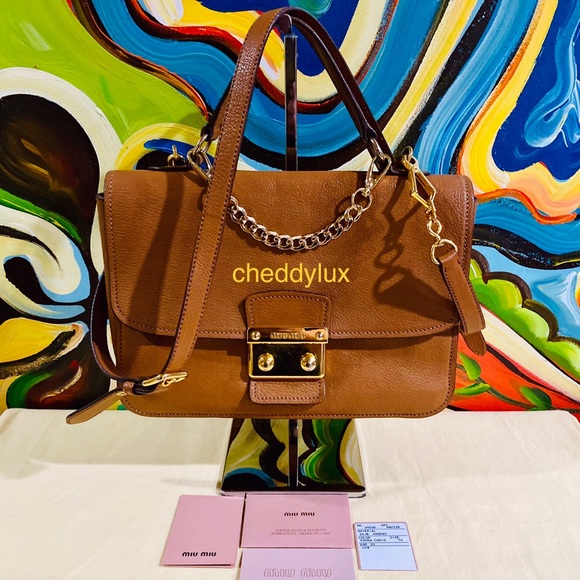 👜🤎👜Authentic Miu Miu 2 Way Brown Leather Bag - Picture 3 of 17